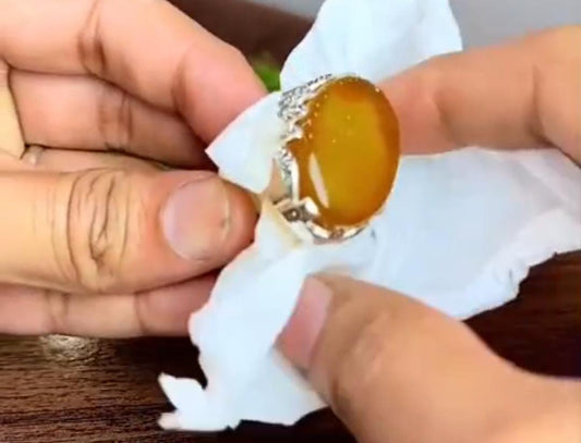 Real Yellow Yemni Agate Ring Handmade 925 Sterling