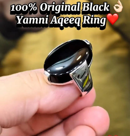 Black Aqeeq Ring ...