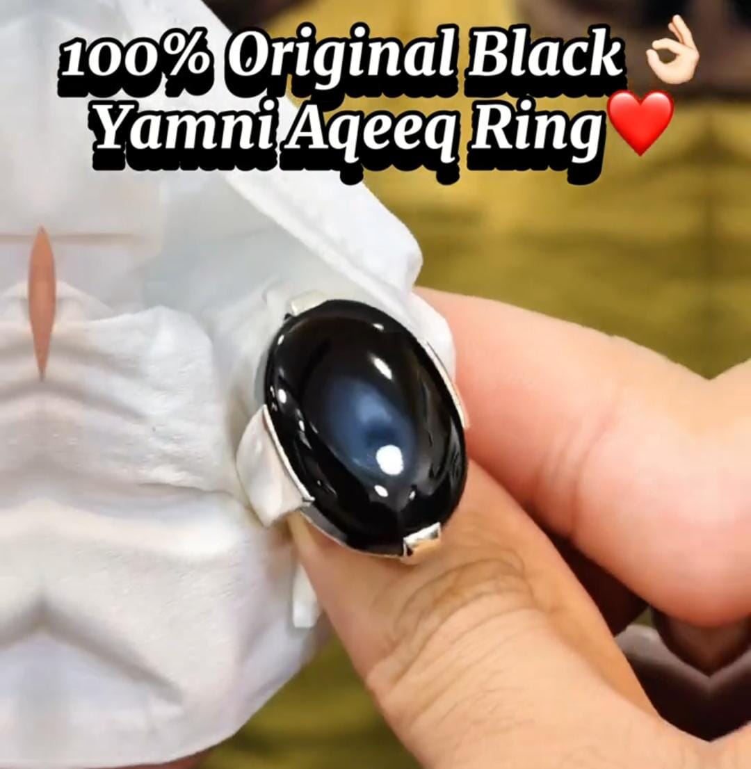 Black Aqeeq Ring ...
