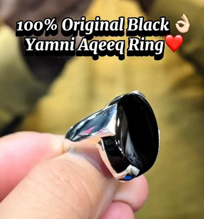 Black Aqeeq Ring ...
