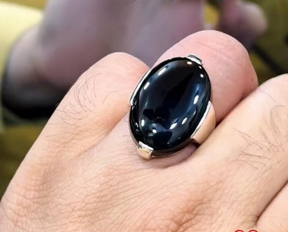 Black Aqeeq Ring ...